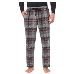 🆕 Cuddl Duds Plaid Lounge Pants Men’s L- Gray and Red